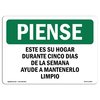 Signmission OSHA THINK Sign, Home Five Days Of The Week Spanish, 18in X 12in Aluminum, 18" W, 12" H, Landscape OS-TS-A-1218-L-11834